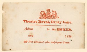 Biglietto per il Drury Lane Theatre, Londra