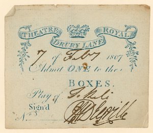 Biglietto per il Drury Lane Theatre, Londra