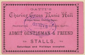 Biglietto per Gattis Charing Cross Music Hall da English School