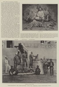 Caccia alla tigre e al cervo con il ghepardo, vicino a Hyderabad, India da English School