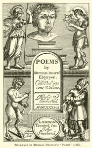 Pagina del titolo delle poesie di Michael Drayton, 1637 da English School