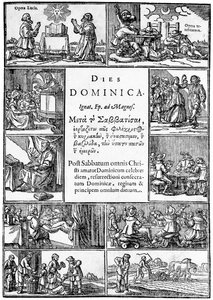 Pagina del titolo di Dies Dominica di Thomas Young, 1639 da English School