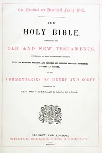Pagina del titolo della Bibbia Sacra da English School