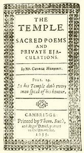 Pagina del titolo di Il Tempio di George Herbert