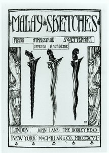 Pagina del titolo di Schizzi Malesi di Frank Athelstane Swettenham, pubblicato nel 1896 da English School