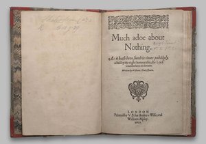 Pagina del titolo di Molto rumore per nulla