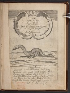 Pagina del titolo di The Ages of sin, or, Sinnes birth & growth