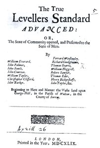 Pagina del titolo di The True Levellers Standard, pubblicato il 26 aprile 1649
