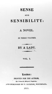 Pagina del titolo di Ragione e Sentimento di Jane Austen, prima edizione, 1811