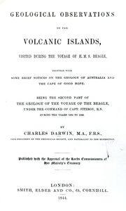 Pagina del titolo di Geological Observations on the Volcanic Islands di Charles Darwin, 1844 da English School