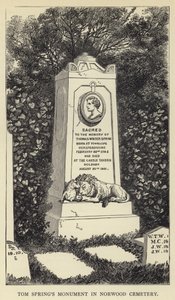 Monumento di Tom Spring nel cimitero di Norwood