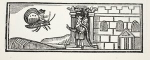 Tom si nascose e cercò di scappare sulla schiena di una farfalla, illustrazione da Chap-books del XVIII secolo di John Ashton, pub. 1882