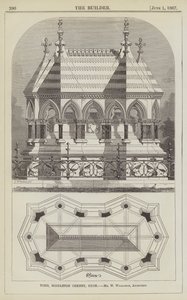 Tomba, Middleton Cheney, Oxon, Mr W Wilkinson, Architetto (incisione)