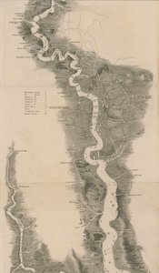 Mappa panoramica del Tamigi e Medway di Tombleson