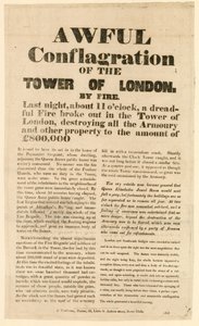 Incendio della Torre di Londra, 1841 da English School