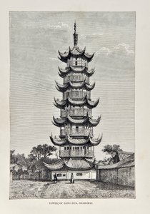 Torre di Long Hua, Shanghai, illustrazione da La Geografia Universale, la Terra e i suoi abitanti, pubblicato nel 1878