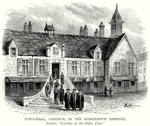 Town-Hall, Carlisle, nel XVIII secolo (incisione) da English School