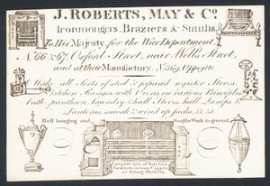 Biglietto commerciale, J Roberts, May & Co da English School