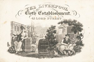 Biglietto commerciale, The Liverpool Cloth Establishment da English School
