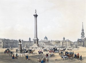Trafalgar Square con la National Gallery e la Chiesa di St Martin da English School
