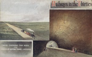 Treno che attraversa Chat Moss e Interno del Tunnel di Wapping, Liverpool da English School