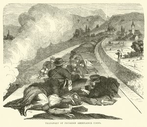 Trasporto del Corpo di Ambulanza Prussiano, novembre 1870 da English School
