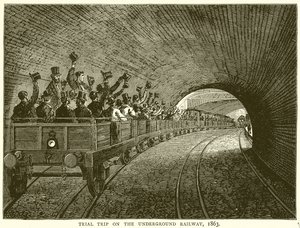 Viaggio di prova sulla ferrovia sotterranea, 1863