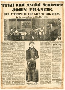 Processo e terribile sentenza di John Francis per aver tentato la vita della Regina, il 30 maggio 1842