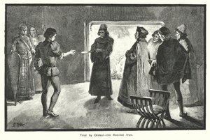 Processo per ordalia, il ferro rovente (incisione) da English School