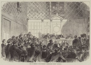 Processo dei membri della "Società Internazionale" dei lavoratori in Francia (incisione) da English School
