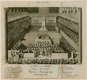 Processo di Warren Hastings nella Westminster Hall da English School