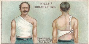 Benda triangolare per il petto, n. 37 dalla serie di carte di sigarette di primo soccorso di Willss, 1913