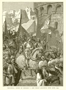 Ingresso trionfale di Riccardo I e Filippo Augusto ad Acri, 1191 da English School