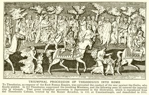 Processione trionfale di Teodosio a Roma da English School