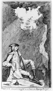 Turpin mentre si nascondeva in una caverna nella foresta di Epping da English School