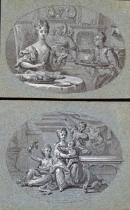 Due Scene Domestiche, c.1725 da English School