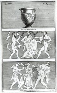 Due scene da un vaso etrusco (incisione)