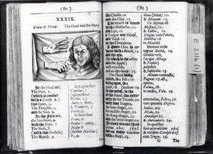 Due pagine da Orbis Sensualium Pictus di Comenius, 1659