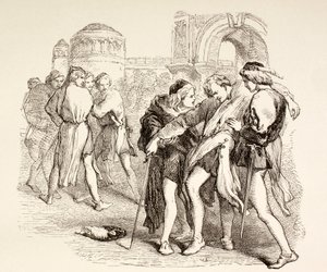 Tebaldo è ferito mortalmente da Romeo, illustrazione da Romeo e Giulietta, da 