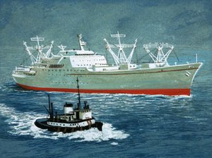 Barca e rimorchiatore non identificati