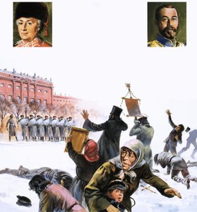 Scena non identificata dalla Rivoluzione Russa del 1905 da English School