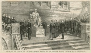 Inaugurazione della statua del defunto Charles Darwin nel Museo di Storia Naturale, South Kensington