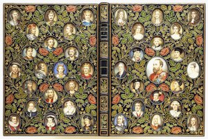 Copertine superiore e inferiore con 39 ritratti in miniatura