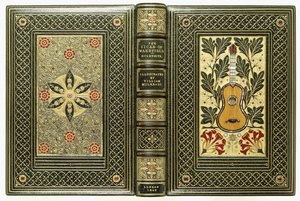 Copertine superiore e inferiore, con chitarra e disegni floreali, 1843 da English School