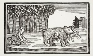 Valentino e Orson, illustrazione da Chap-books of the Eighteenth Century di John Ashton, pub. 1882 da English School