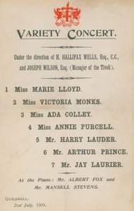 Concerto di varietà, con Marie Lloyd e altri da English School