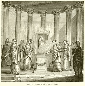 Servizio delle Vestali nel tempio da English School