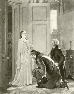 Vittoria accolta come Regina (incisione) da English School