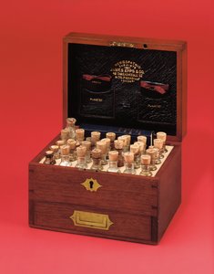 Cassetta di medicina omeopatica vittoriana prodotta da James Epps & Co., metà XIX secolo