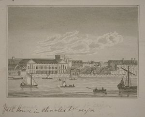 Vista a nord attraverso il fiume Tamigi, verso York House e York Buildings